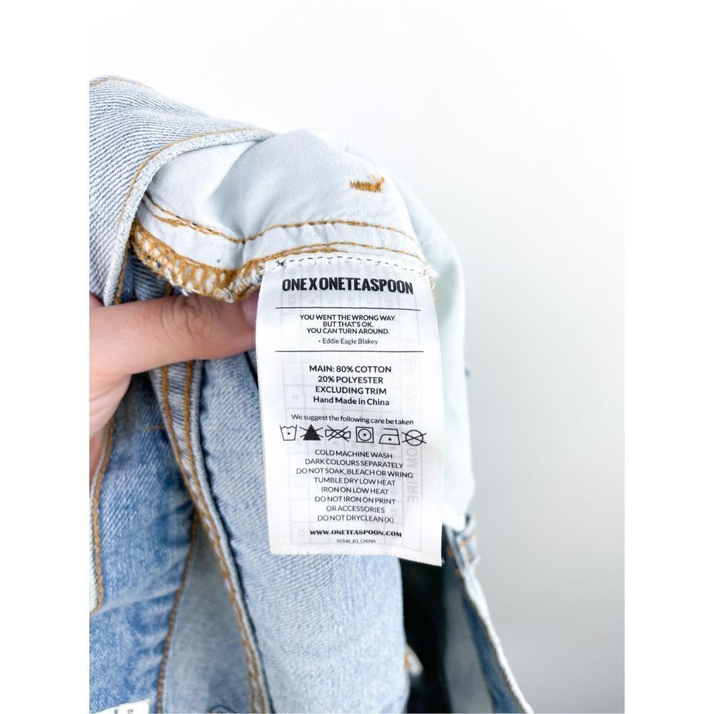 FP One x One Teaspoon Women's Jean Shorts Florence Charger Denim Distressed Shor - Picture 13 of 14